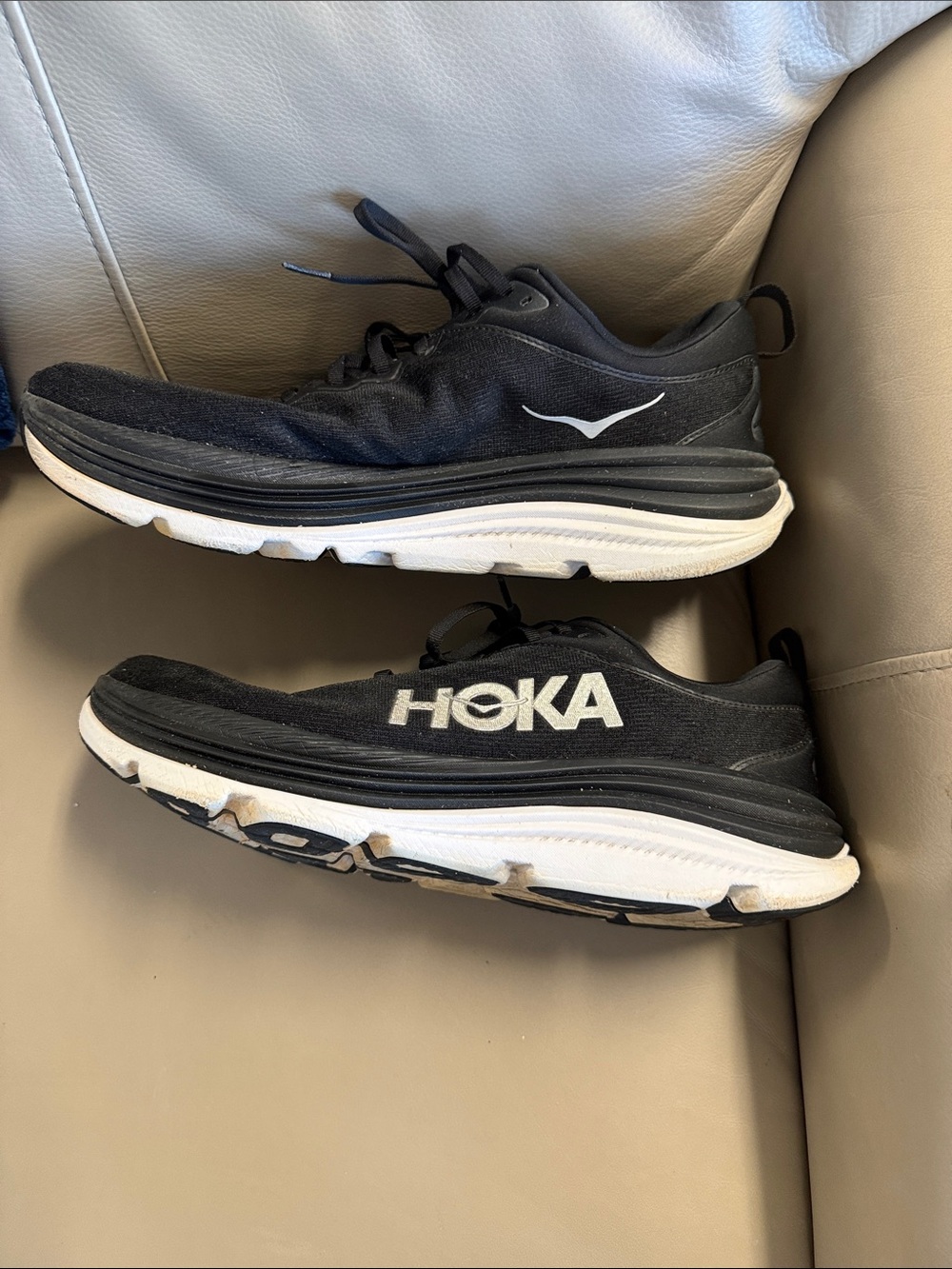 Hoka Men's Black and White Athletic Running Shoes 12.5 2E (2 Wide)